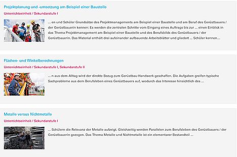 Screenshot Portal Handwerk macht Schule