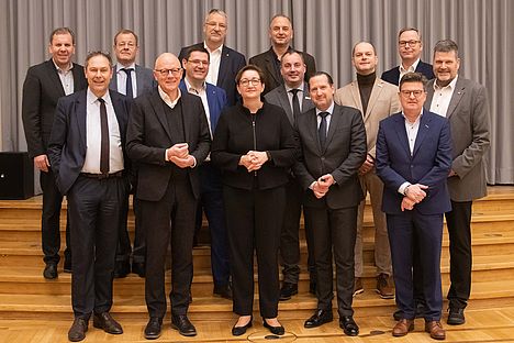 Gruppenfoto vom Termin mit Bundesministerin Geywitz