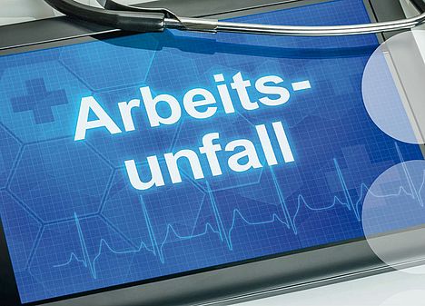 Schriftzug Arbeitsunfall