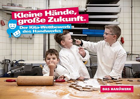 Kinder in einer Bäckerei - Motiv des Kitawettbewerbs