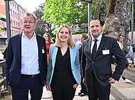 Felix Pakleppa, Verena Hubertz und Marcus Nachbauer beim Empfang