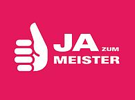 Schrift Ja zum Meister