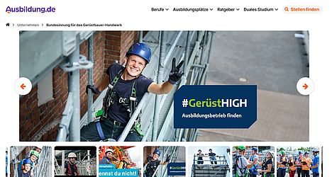 Screenshot Unternehmensprofil Ausbildung.de