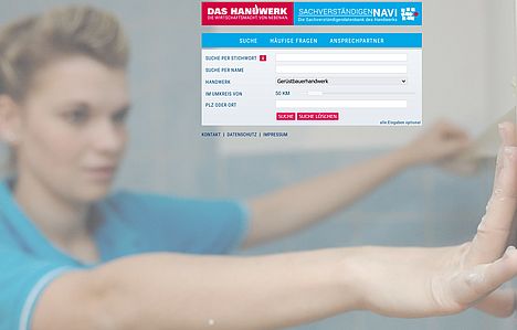 Screenshot vom Sachverständigen-Navi